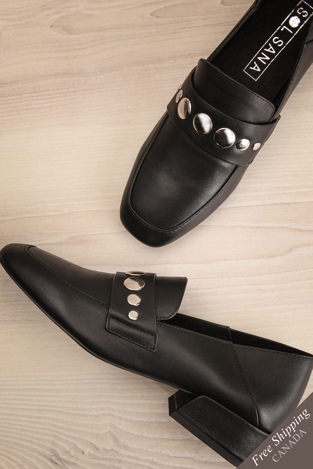 black slip on loafer