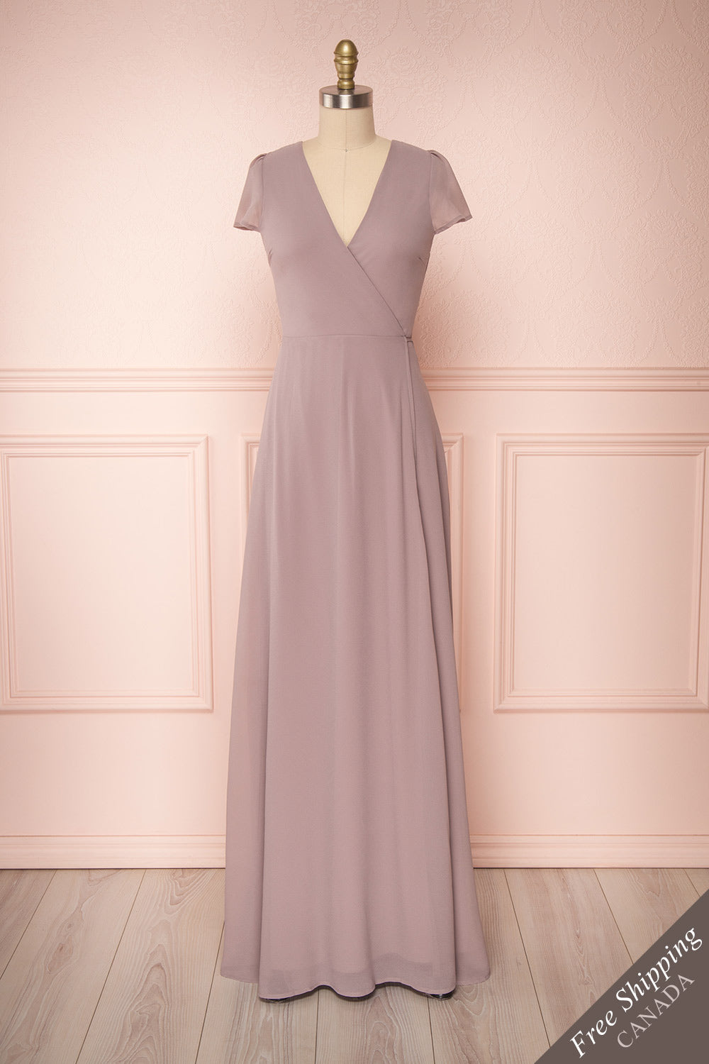 formal maxi wrap dress