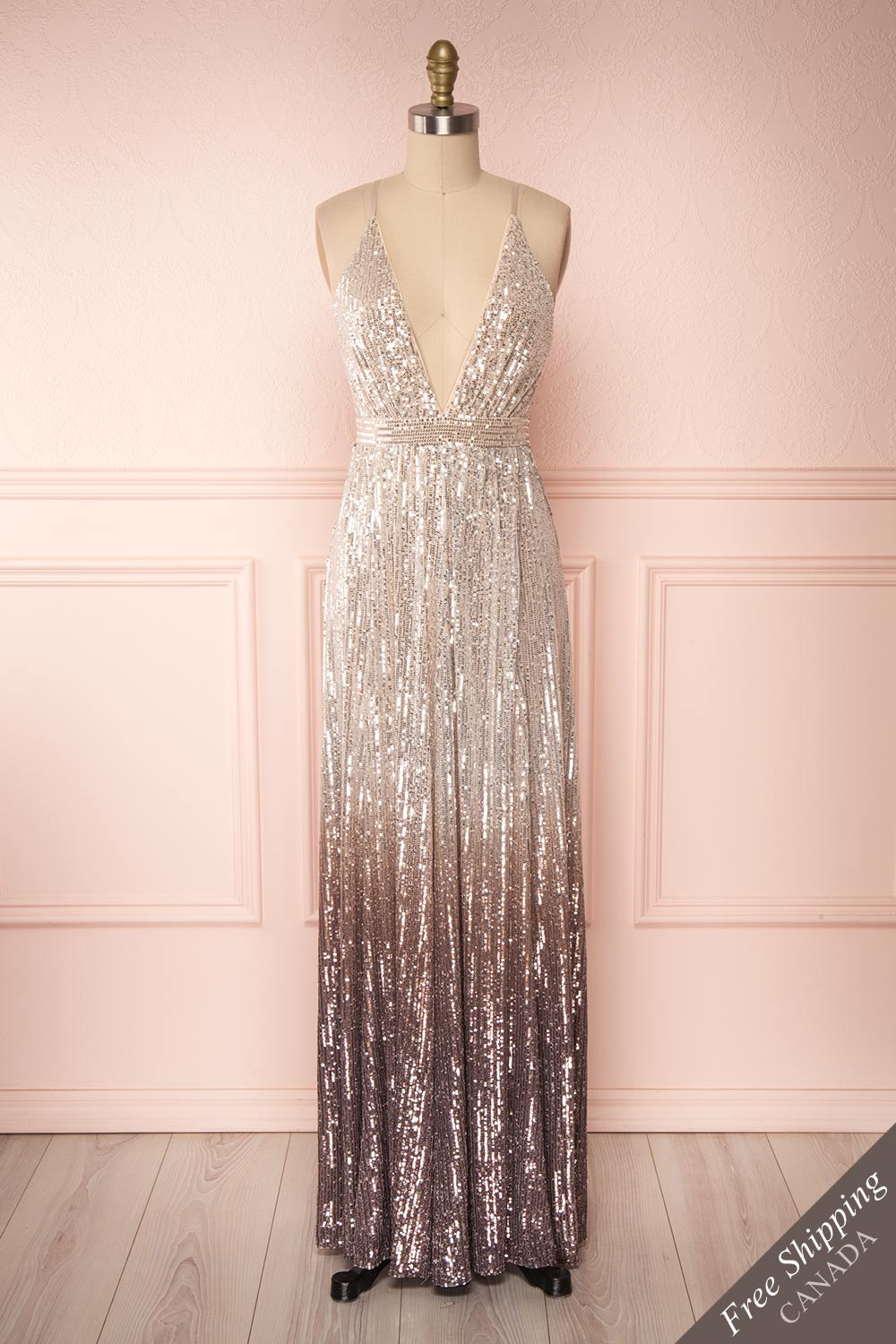 taupe sequin dress