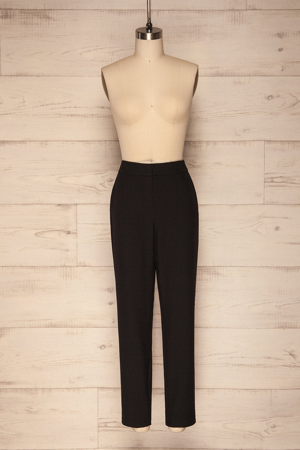 black fitted pants