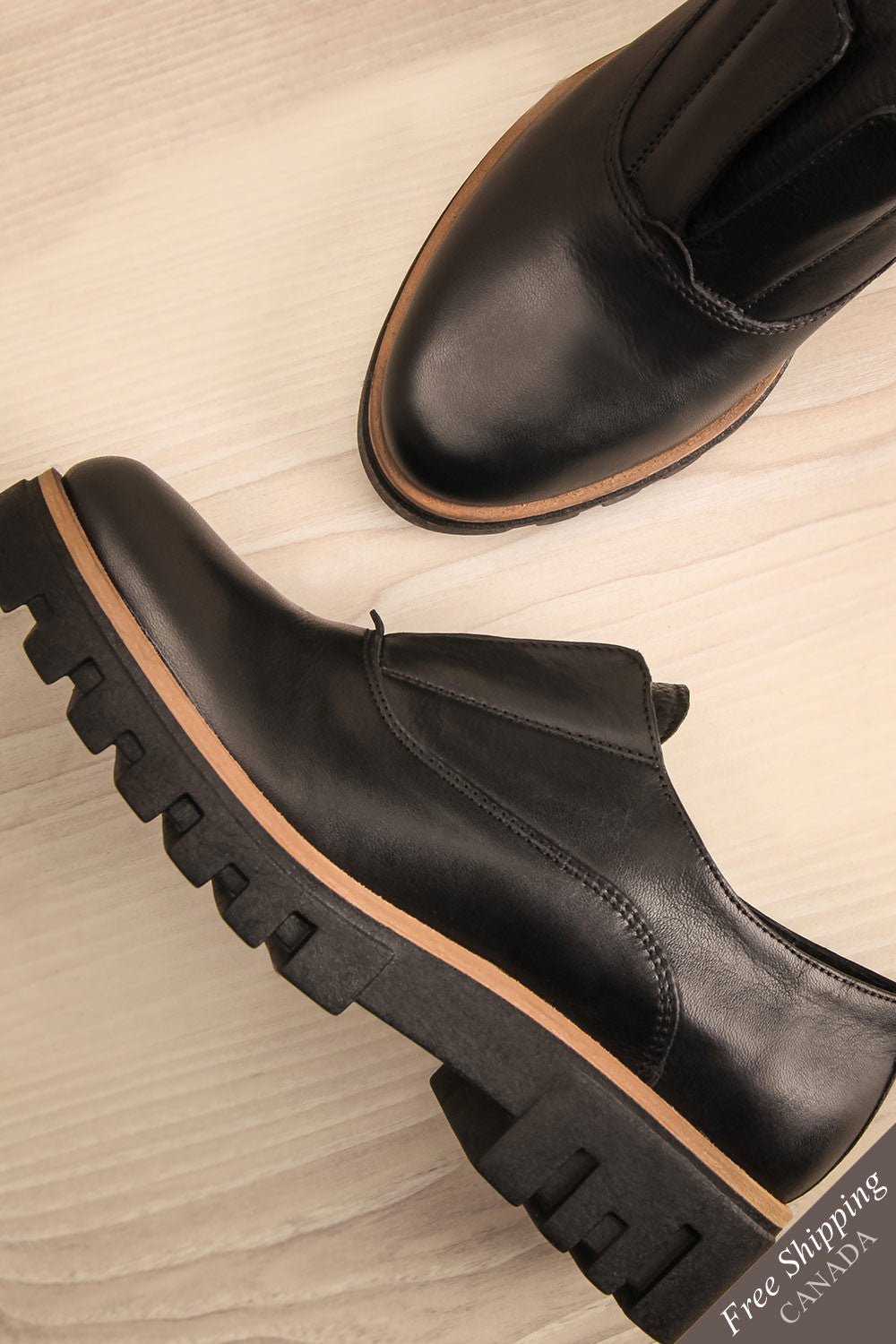 black platform flat shoes