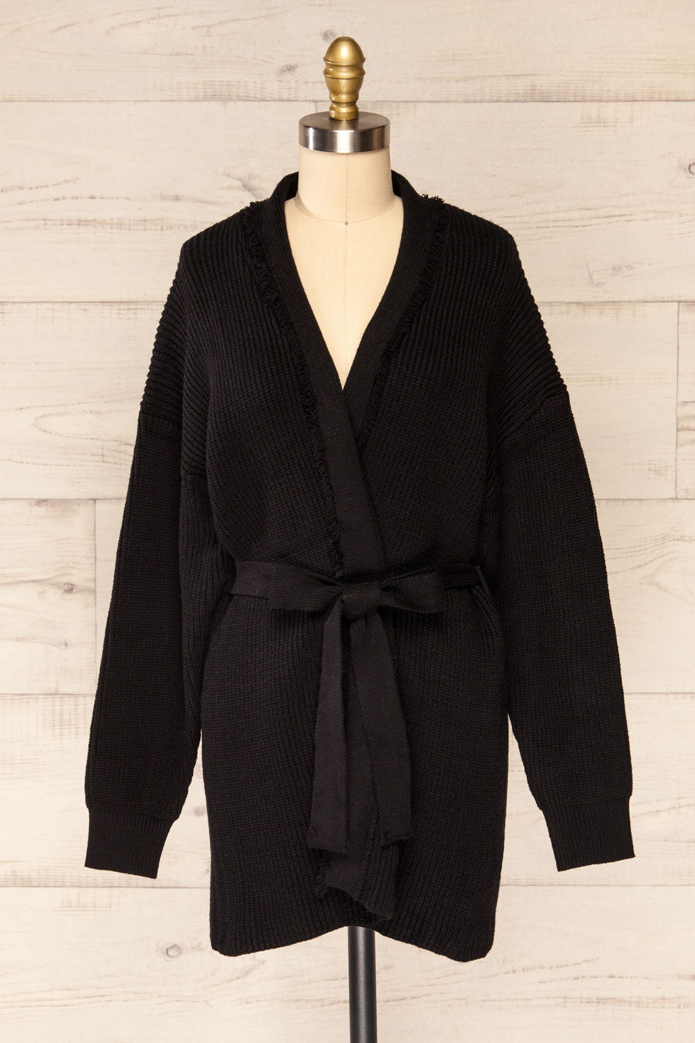 Glione Black | Knit Cardigan w/ Belt