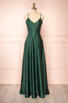 Julia Green Satin Maxi Dress | Boutique 1861 front view