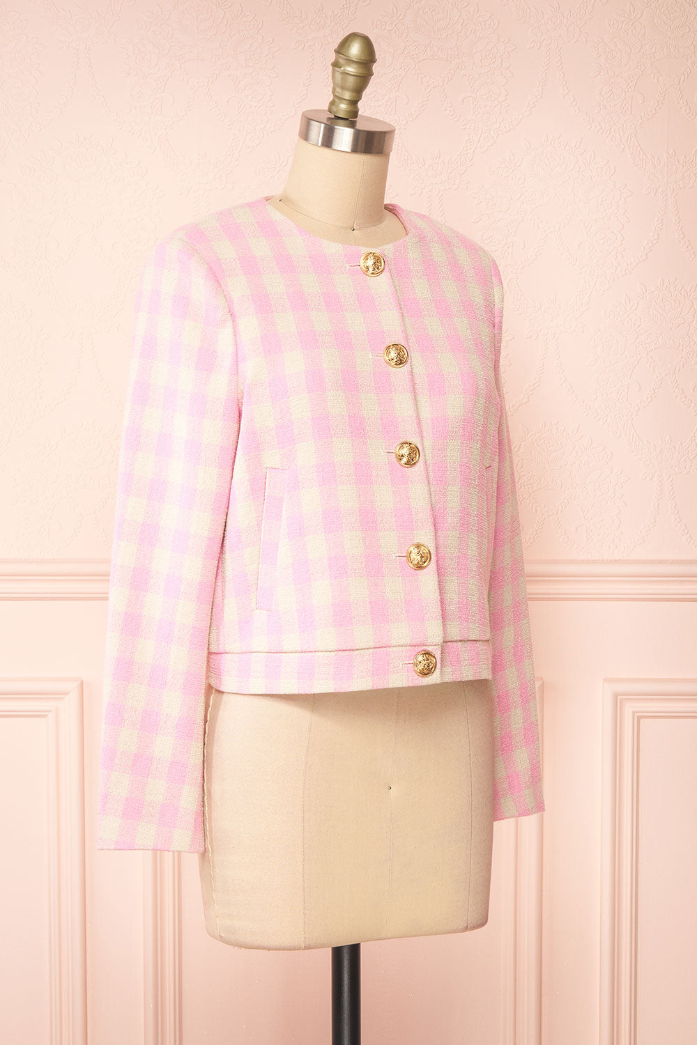 Lybugg Pink Tweed Blazer w/ Round Collar | Boutique 1861