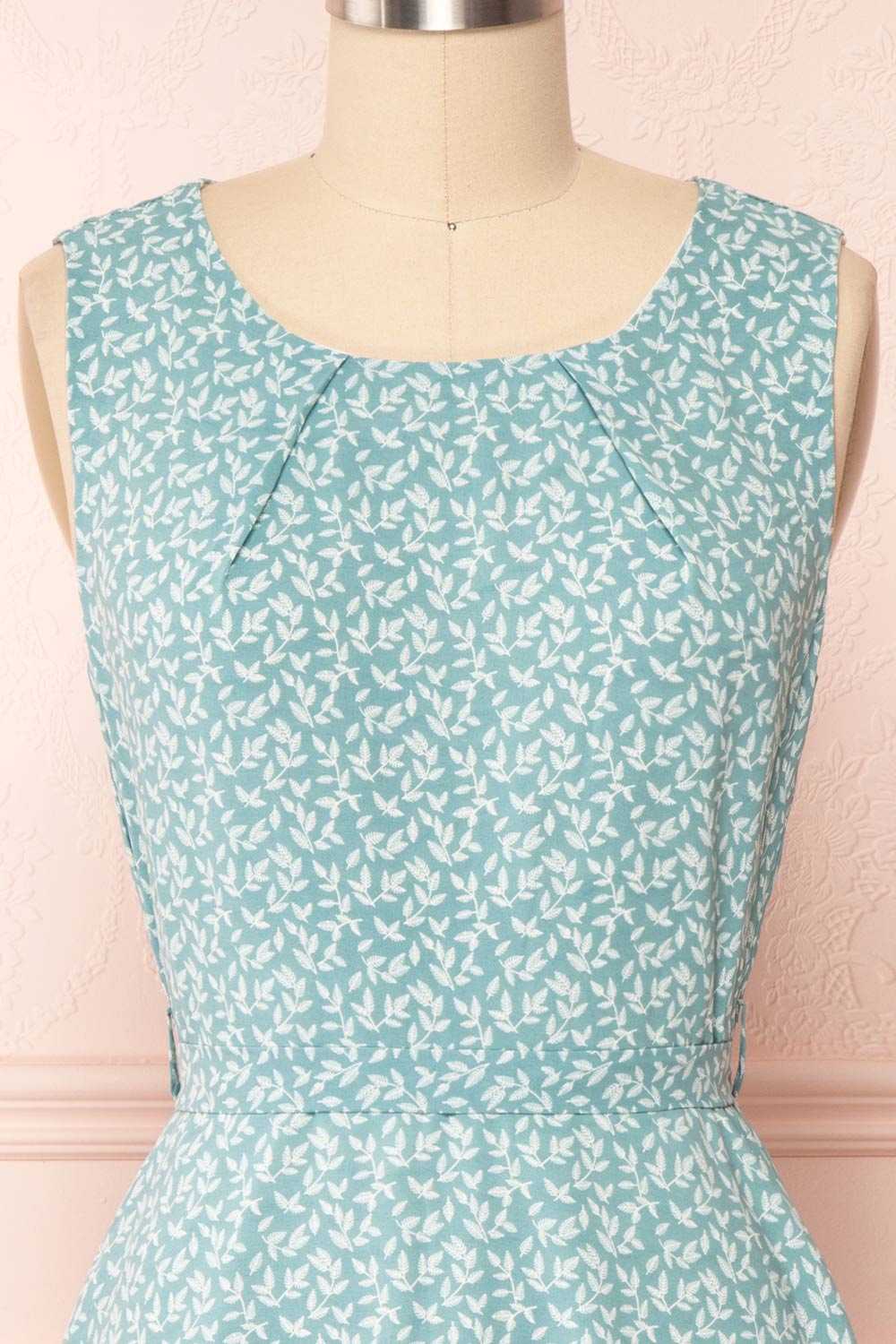 Naroa Mint Patterned Dress ALine Short Dress Boutique 1861