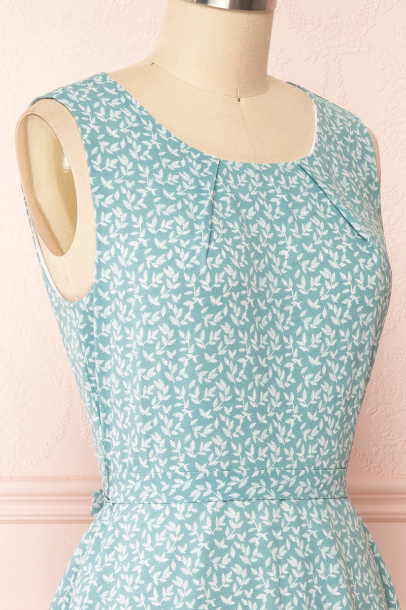 Naroa Mint Patterned Dress ALine Short Dress Boutique 1861