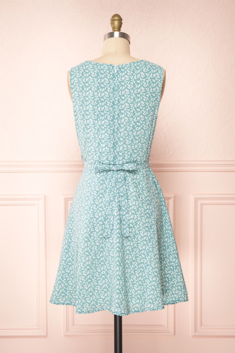 Naroa Mint Patterned Dress ALine Short Dress Boutique 1861