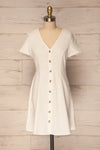 Paceco Neige White Button-Up A-Line Dress | La Petite Garçonne