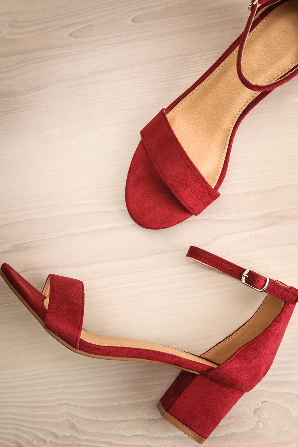 burgundy low heels