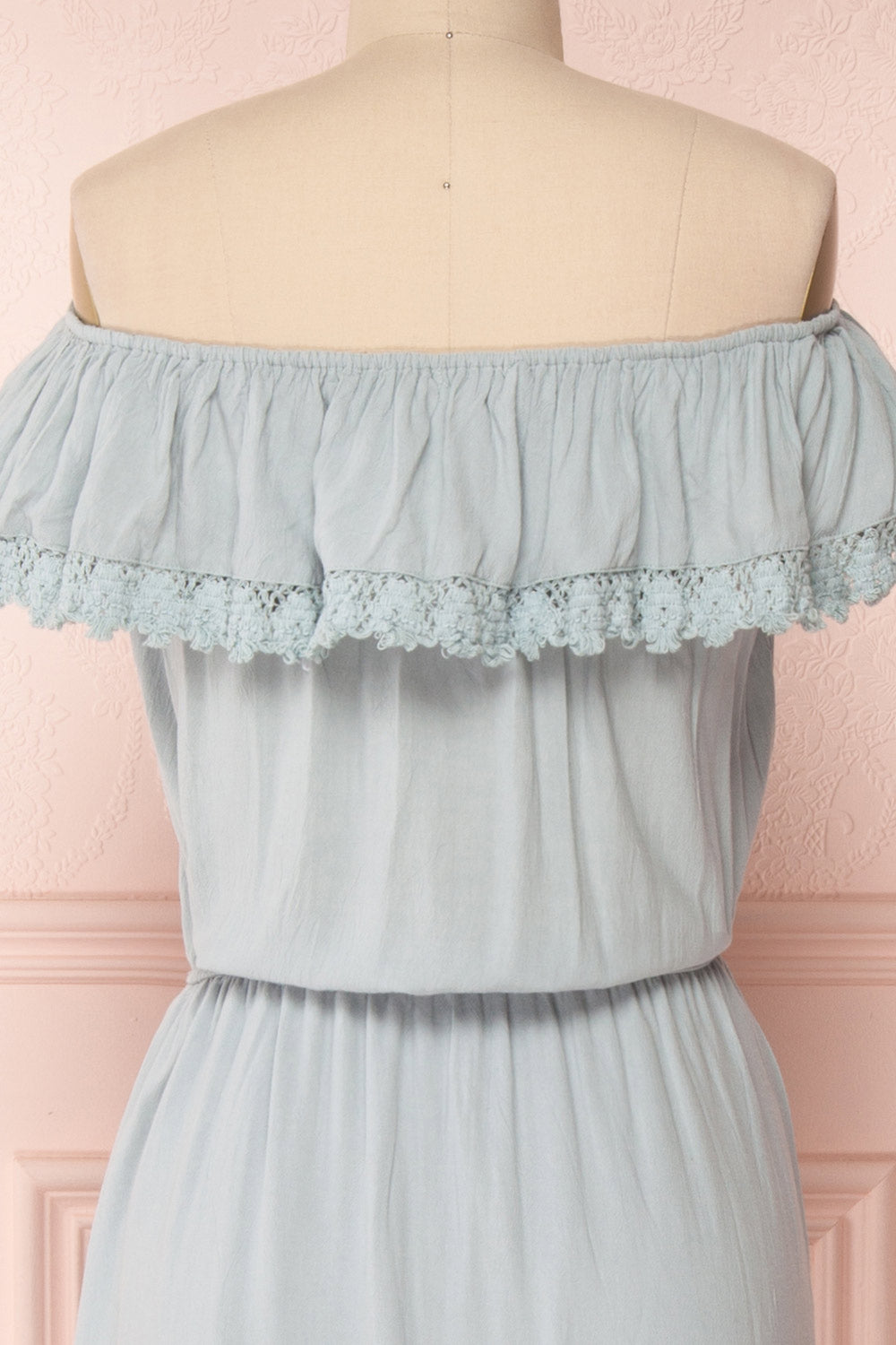 Sarai Sky Blue Off-Shoulder Midi Dress | Boutique 1861