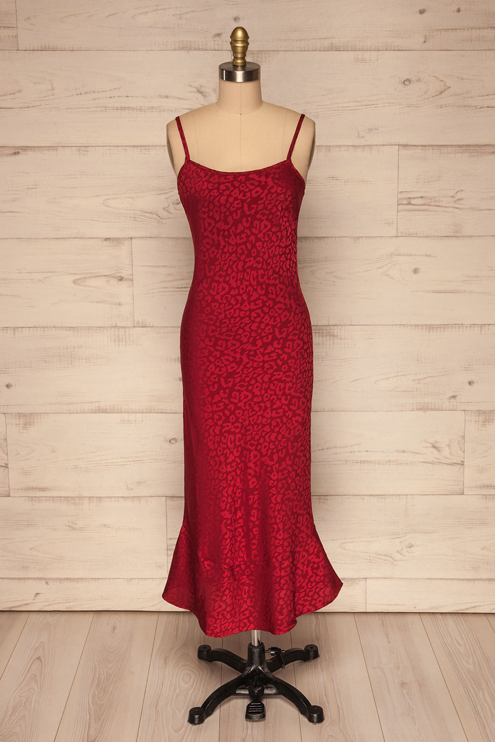 red leopard slip dress