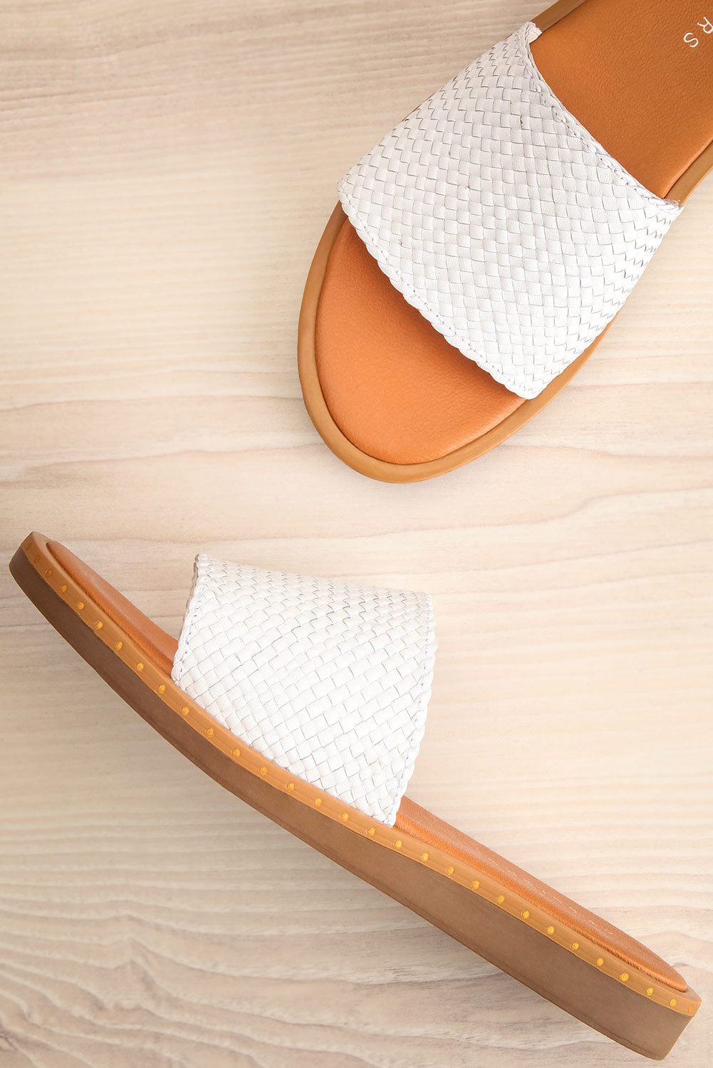 woven slip on sandals