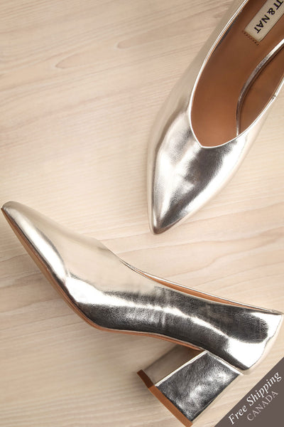 silver block heels canada