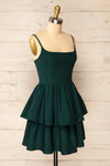 Tallemaja Green Short Tiered A-Line Dress | La Petite Garçonne  side view
