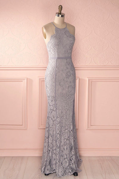 Tamia Lune Silver Halter Prom Dress | Boutique 1861