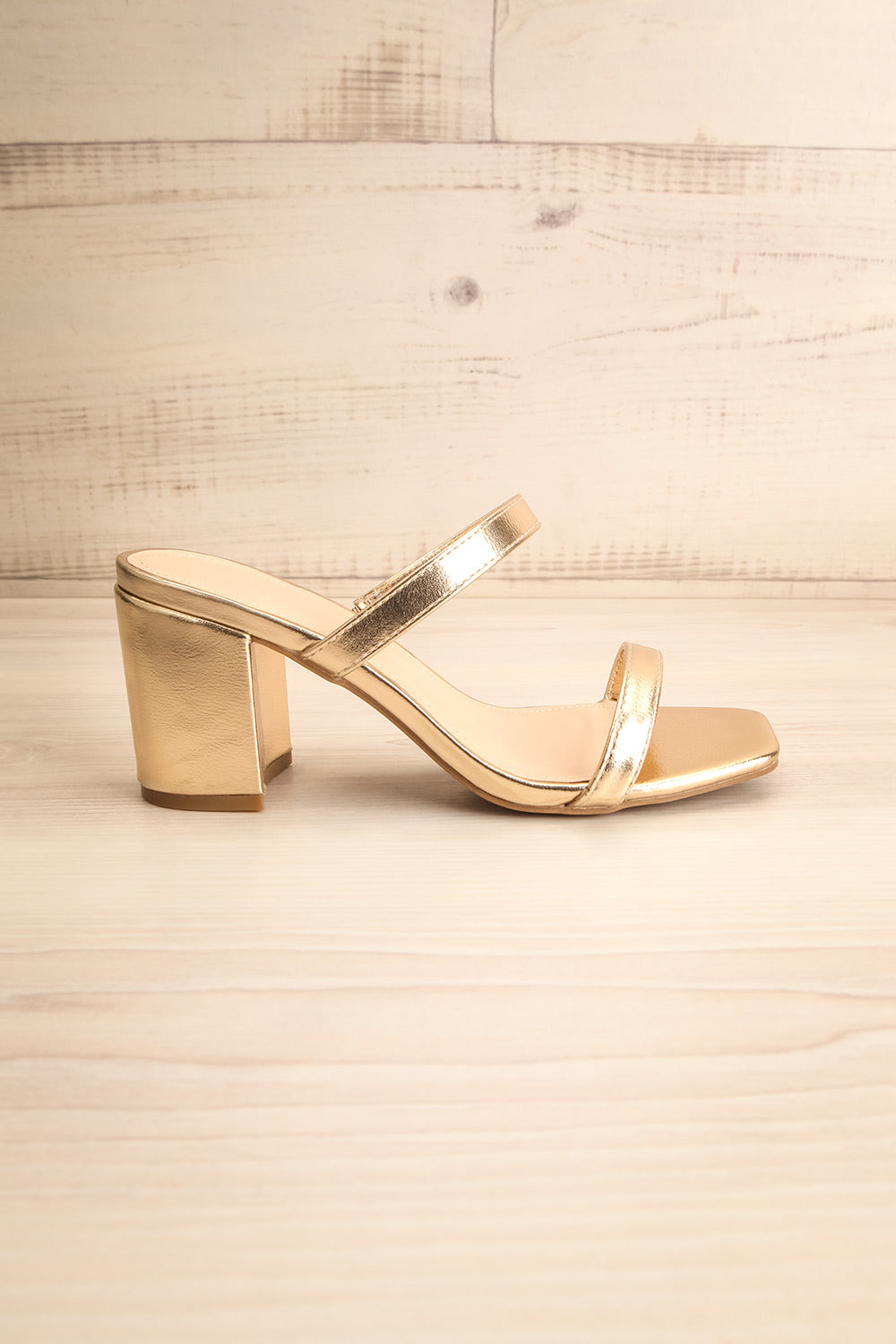 gold slip on heels