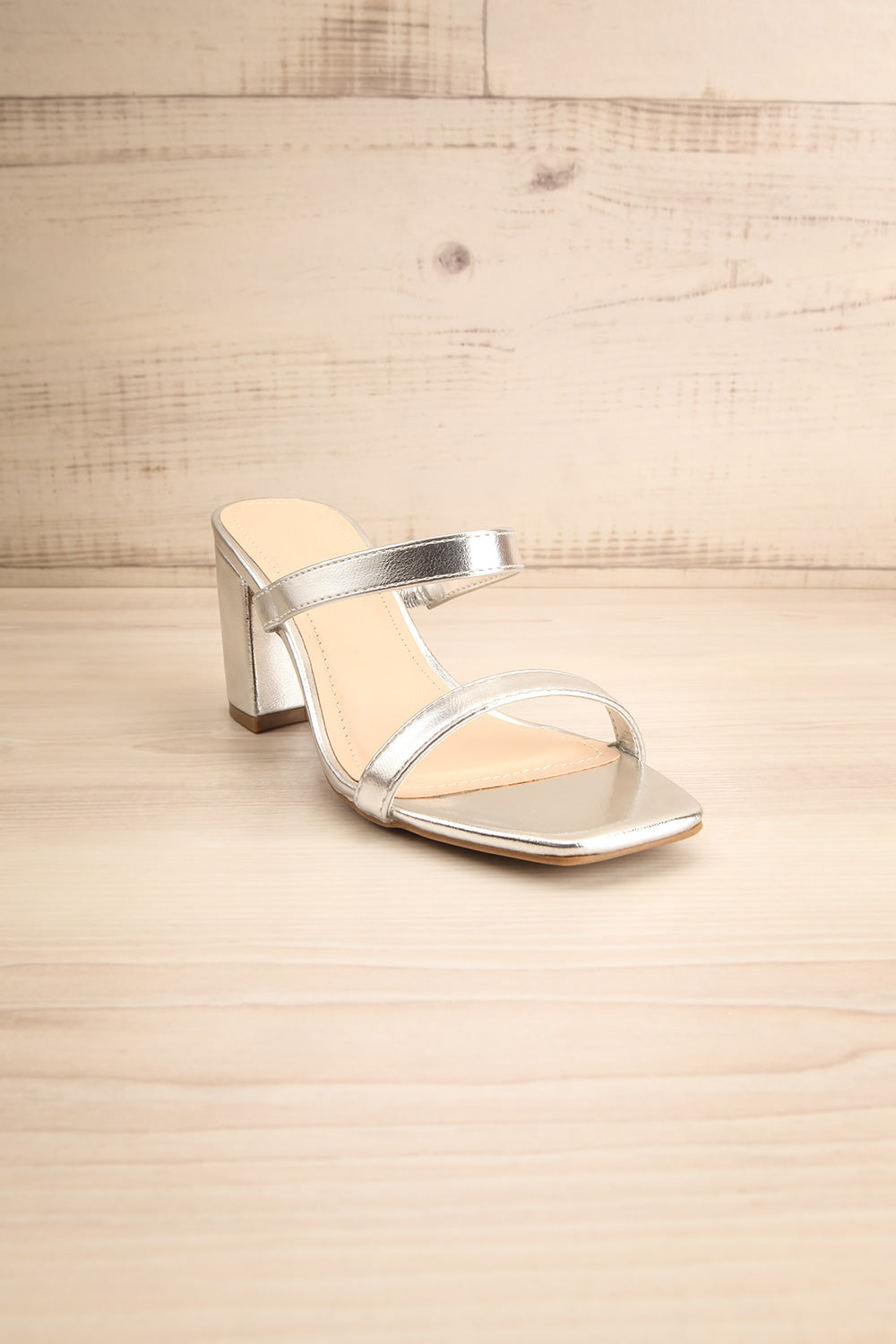 Varese Silver Slip-On Block Heel 