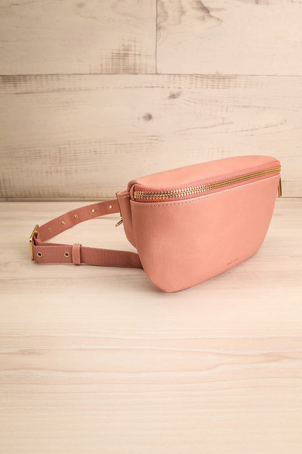 pink leather fanny pack