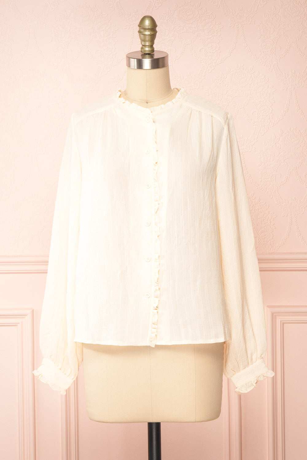 Lorelei Peter Pan Collar Blouse w/ English Embroidery | Boutique 1861