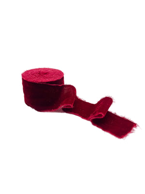Raw Edge Velvet Ribbon // MERLOT - Mrs. Glynn and Co. 