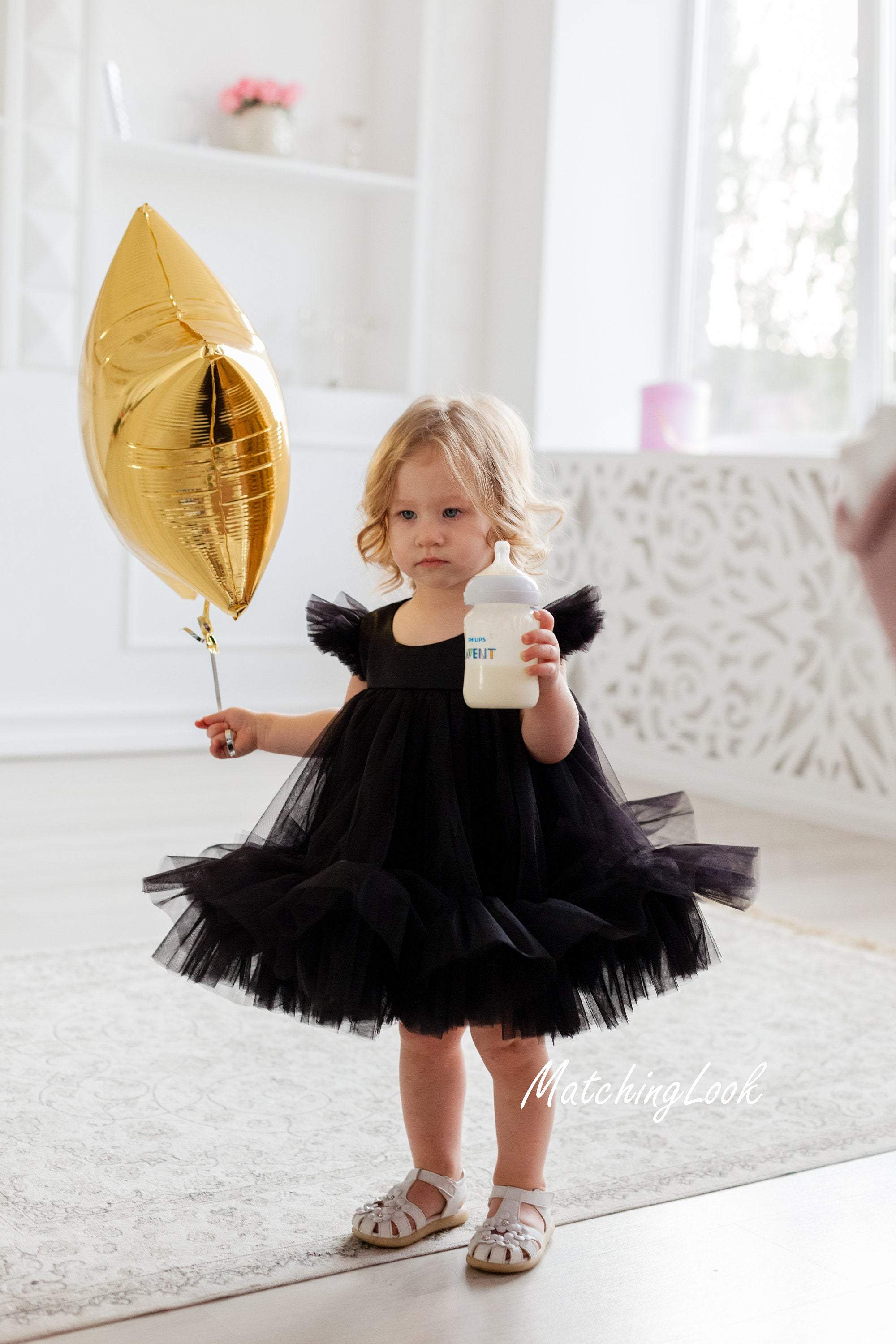 drie Buitengewoon Agrarisch Black 1st Birthday Tutu Dress For Baby Girl