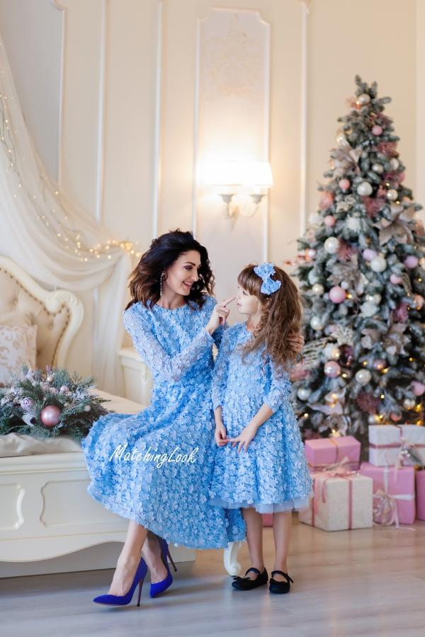 blue mommy and me dresses