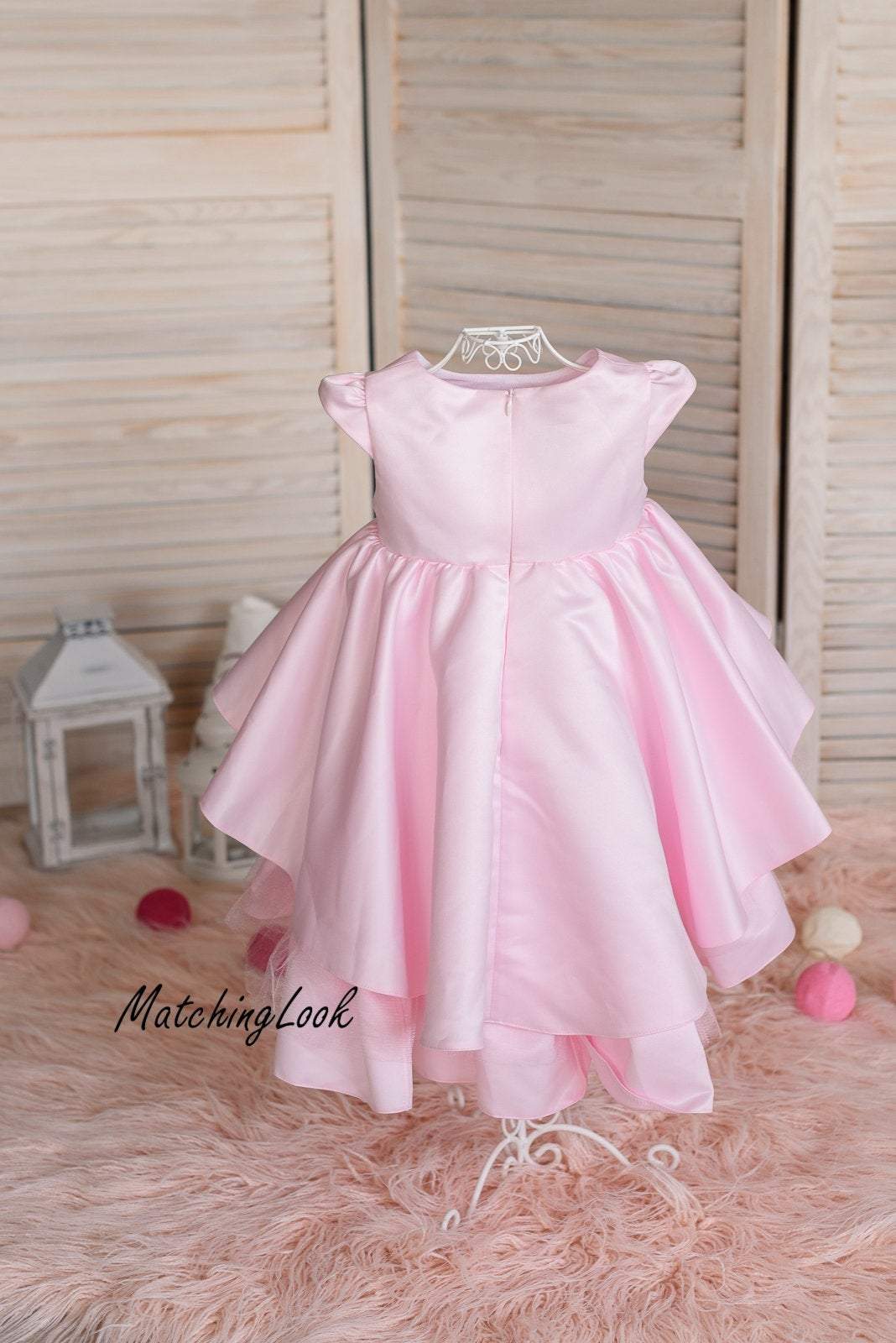 pink 1st birthday dress