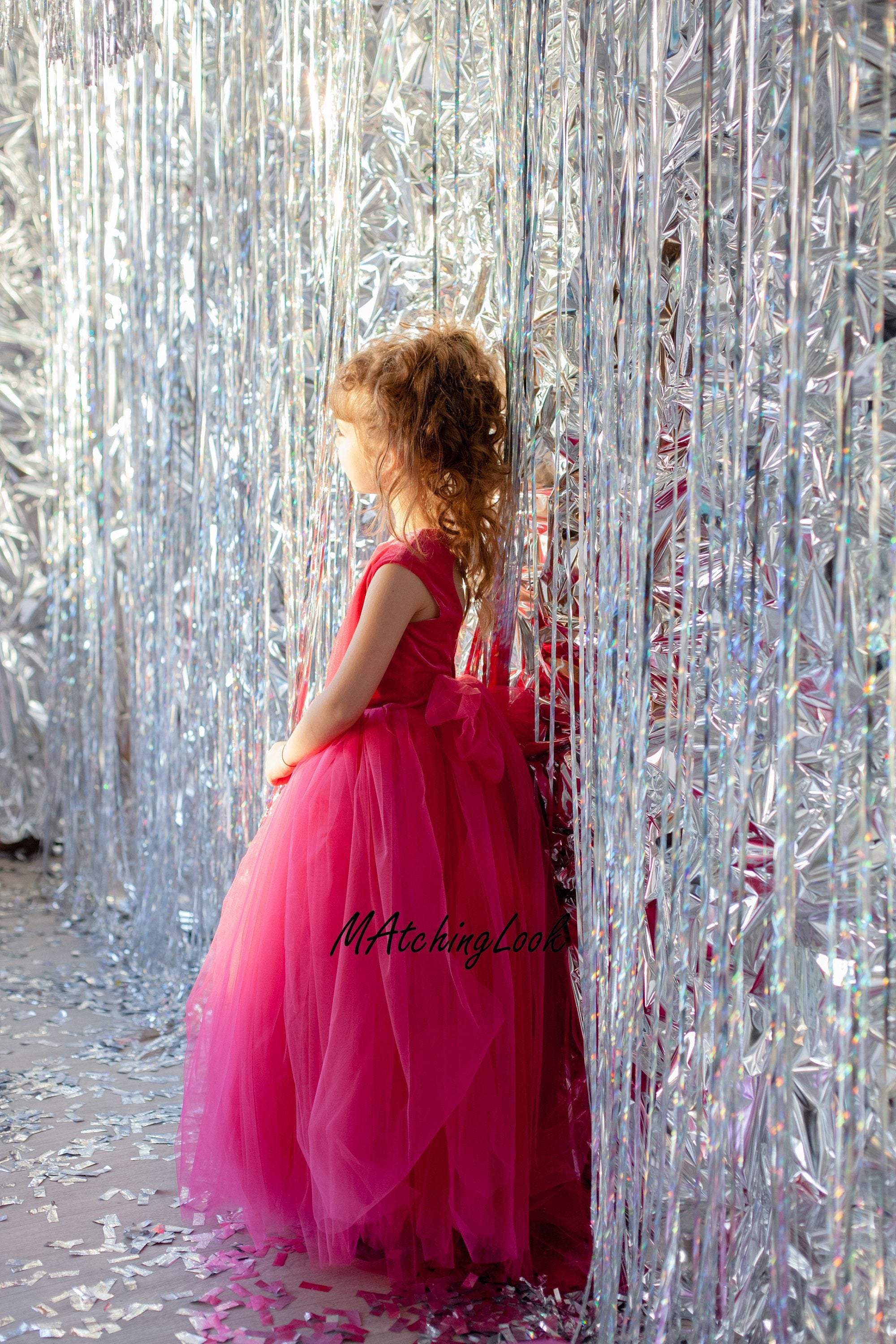 red tulle dress girls