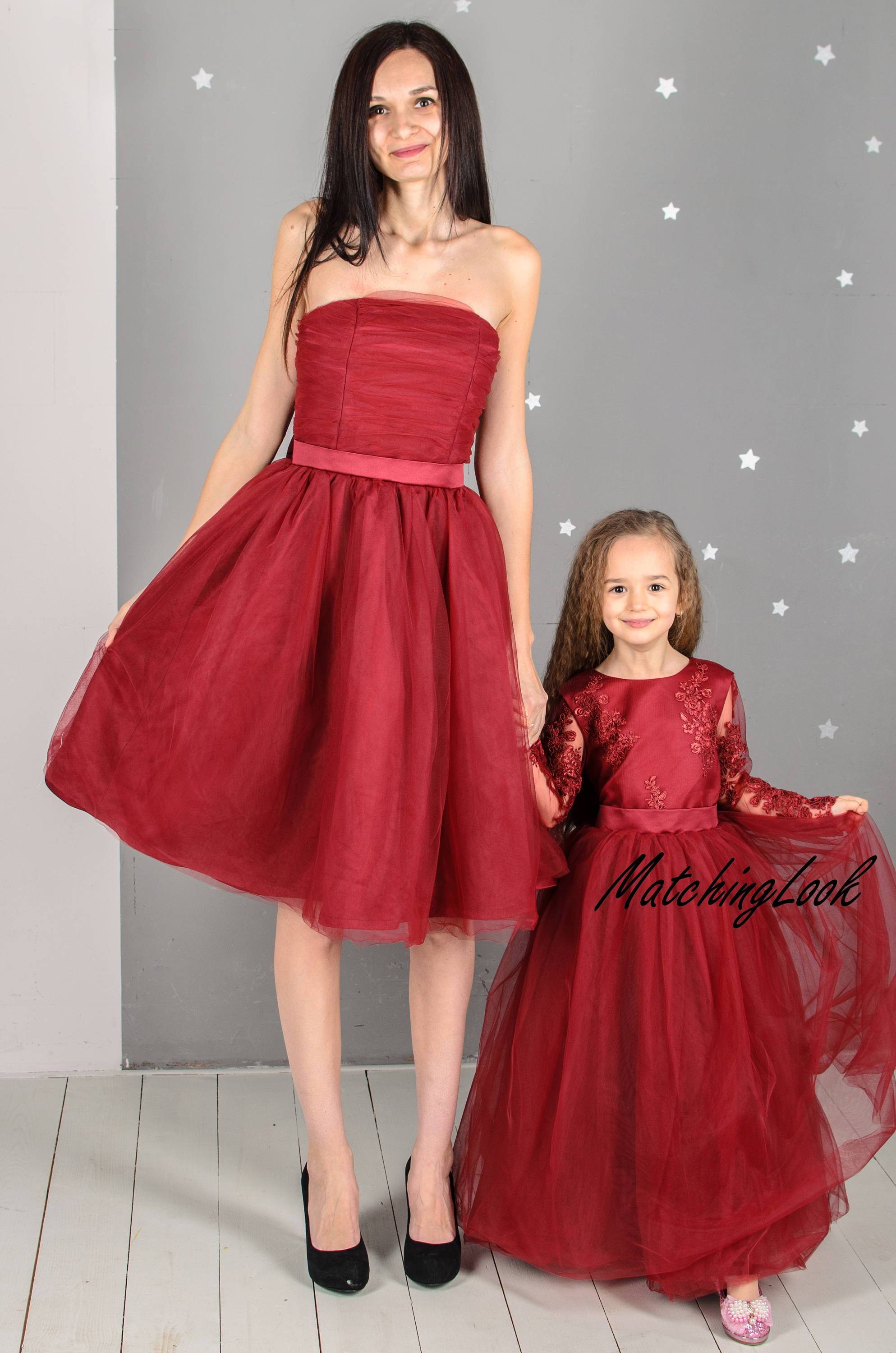 matching christmas dresses for mother and daughter