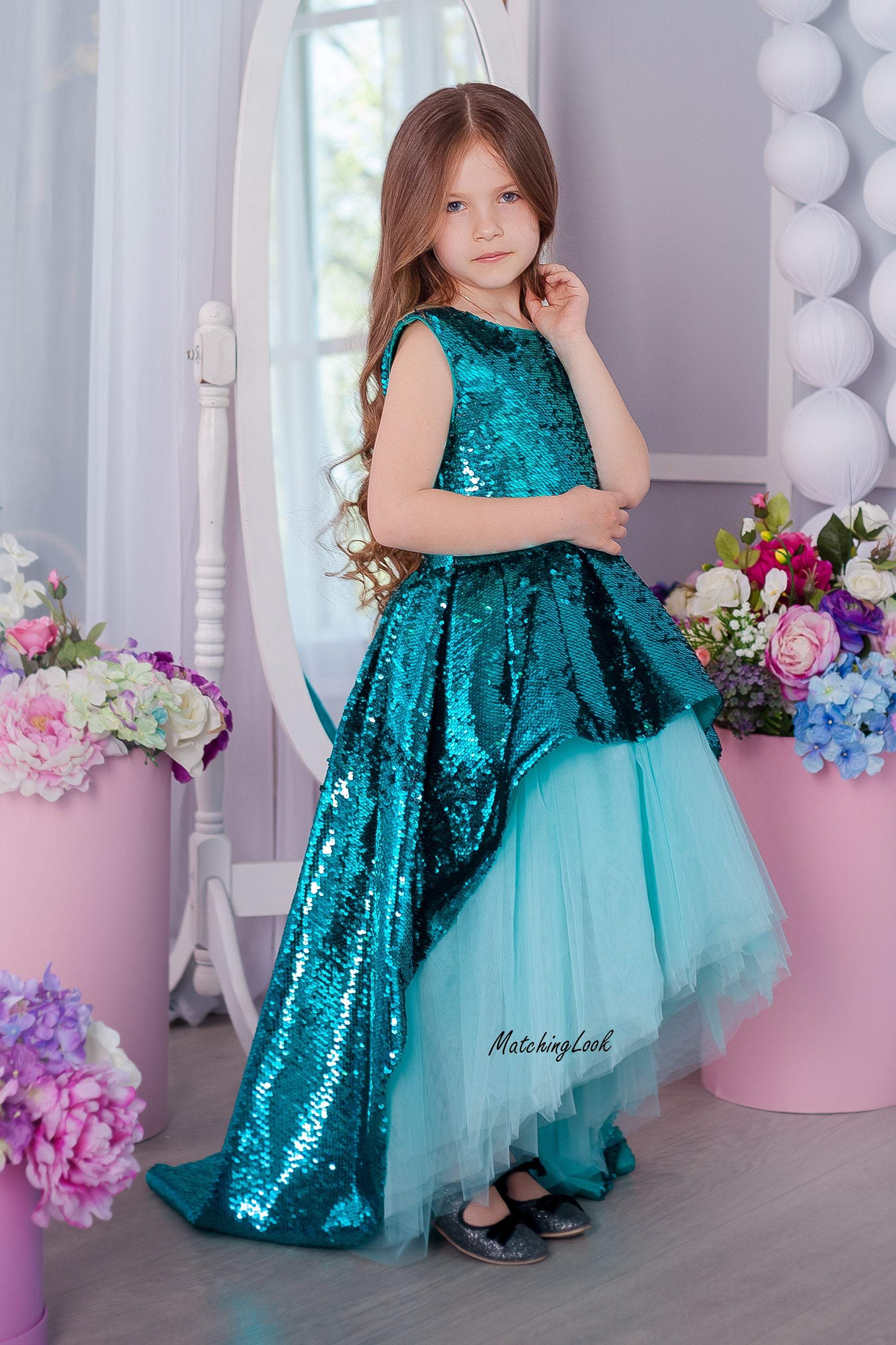 turquoise little girl dresses