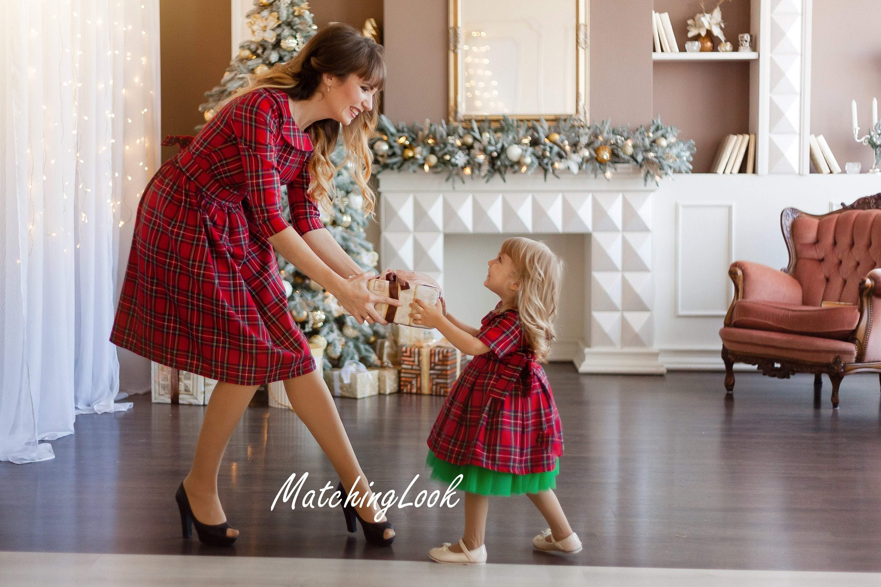 mommy and me red dress