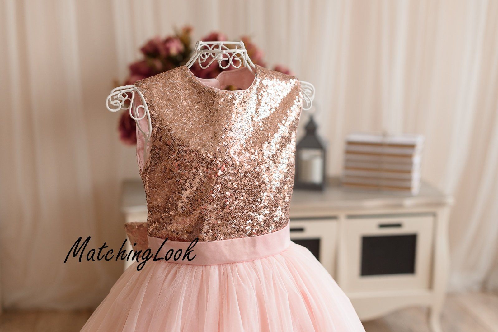 rose gold and pink dress