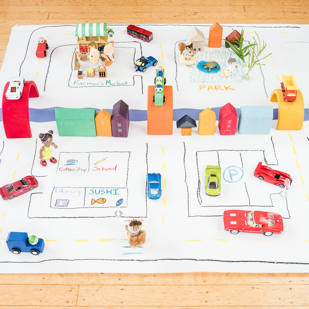 Easy DIY Play Ideas: Paper Road City – Dilly Dally Kids