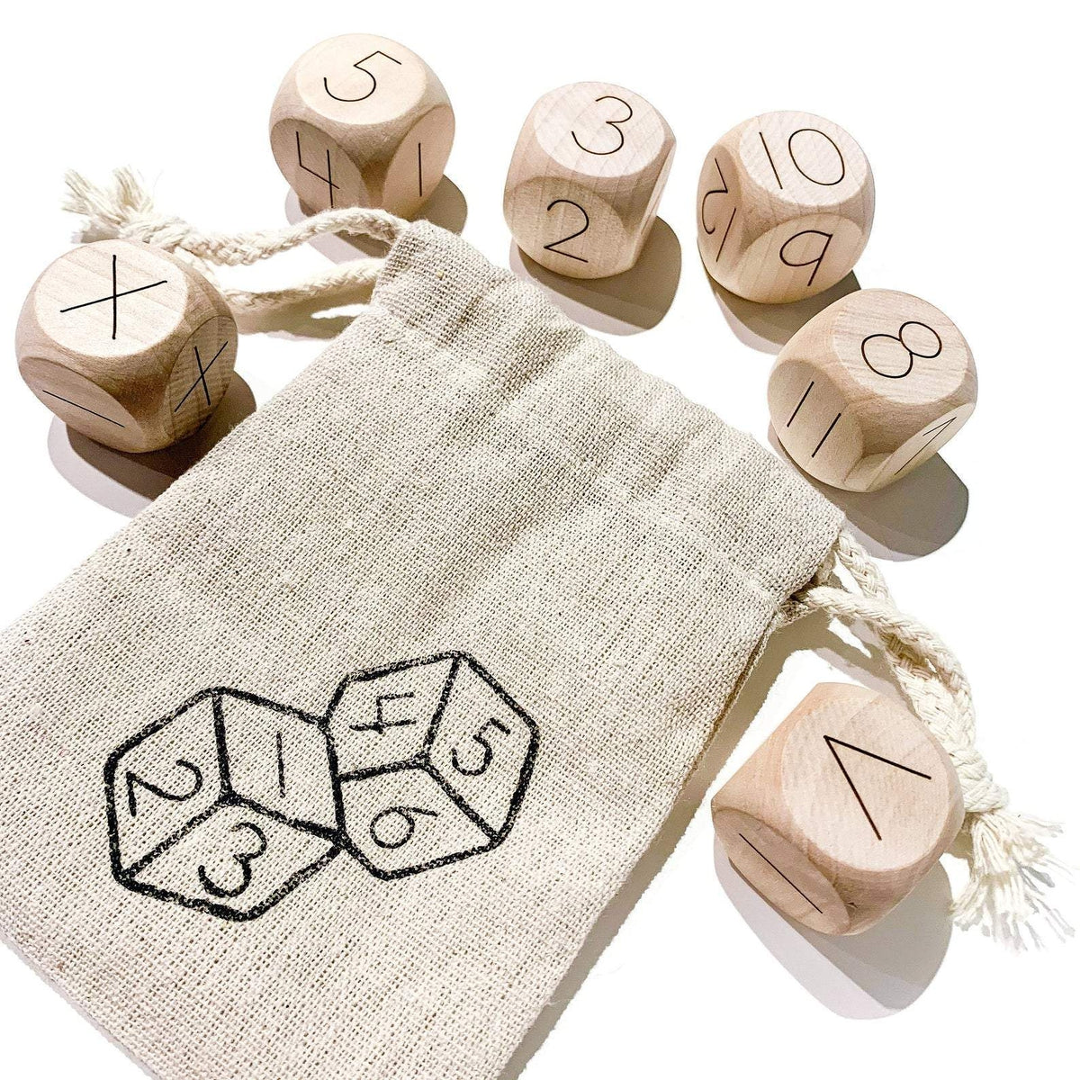 Zinsk 8-Pc Yoga Dice Set Showing 48 Poses Engraved Wooden Gift Storage Box