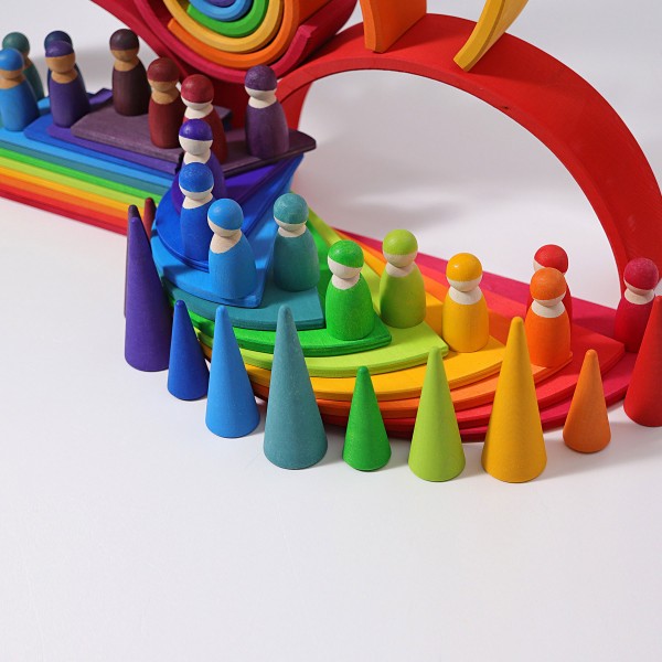 Grimm's medium wooden rainbow stacker – Dilly Dally Kids