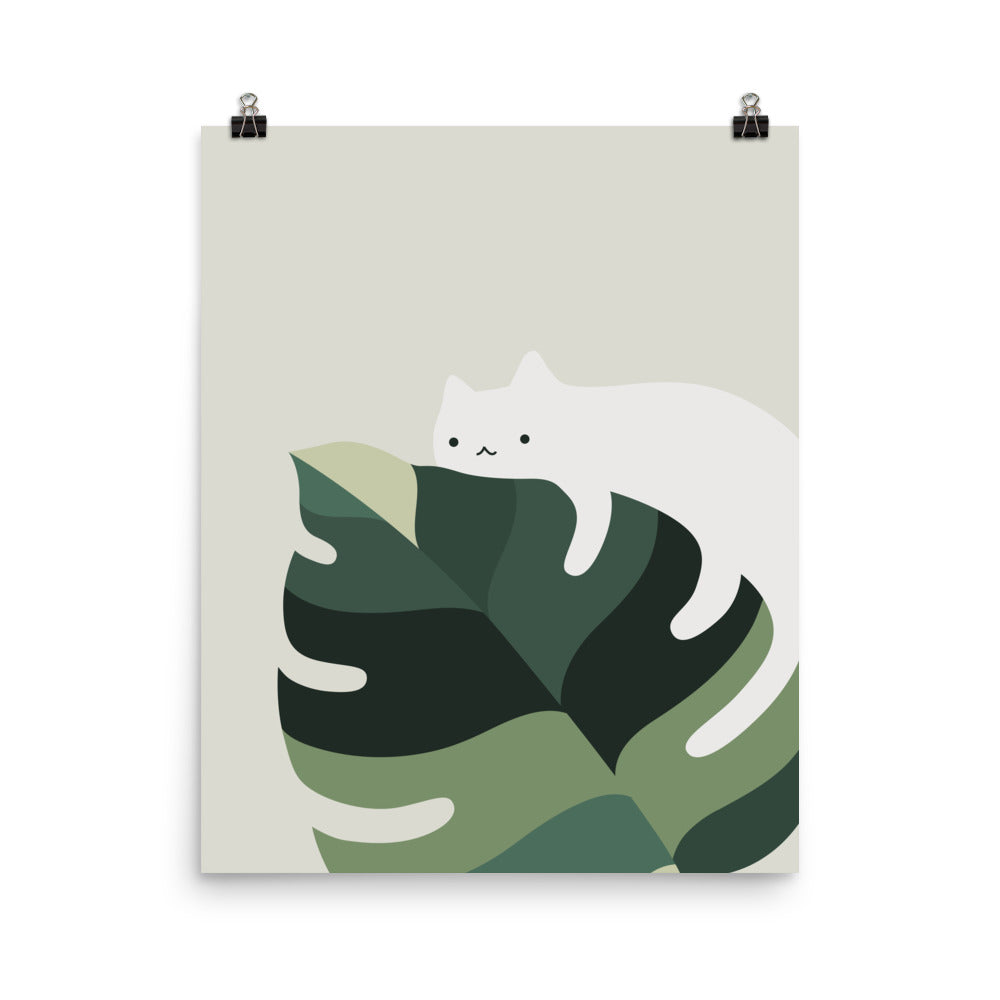 Cat Books And Wine Enhanced Matte Paper Framed Poster – Cute Cat