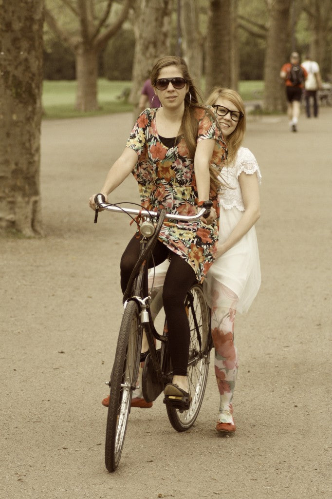 Bike Sharing Girls on Bicycle