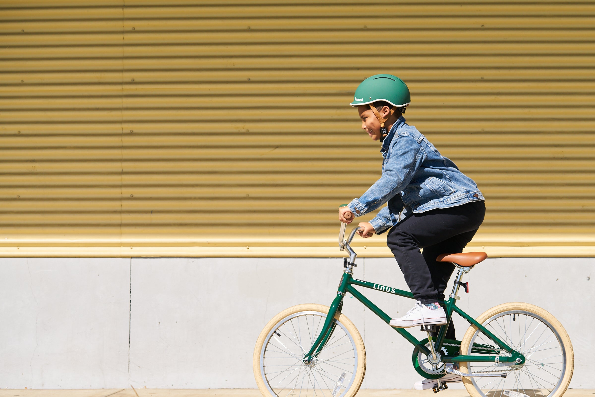 Boy cycling bike helmet