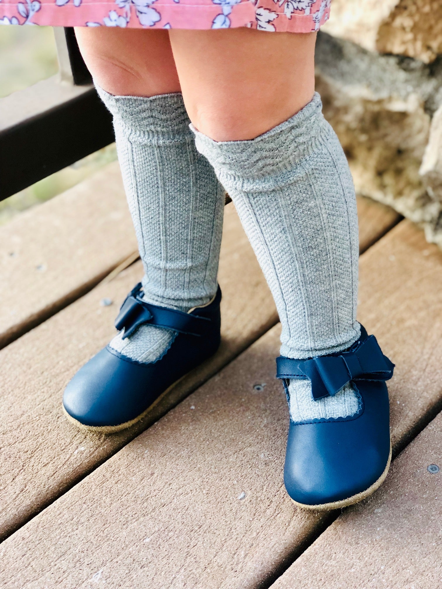 childrens grey knee high socks