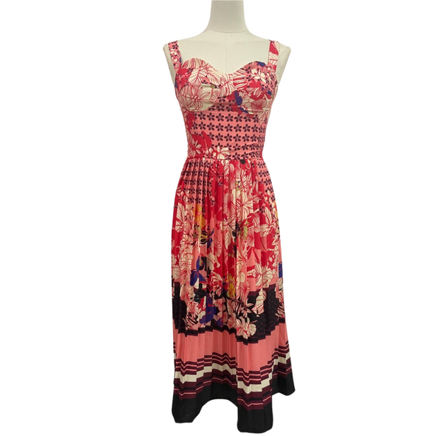 Floral Pleated Printed Midi Dress – DALIA MACPHEE
