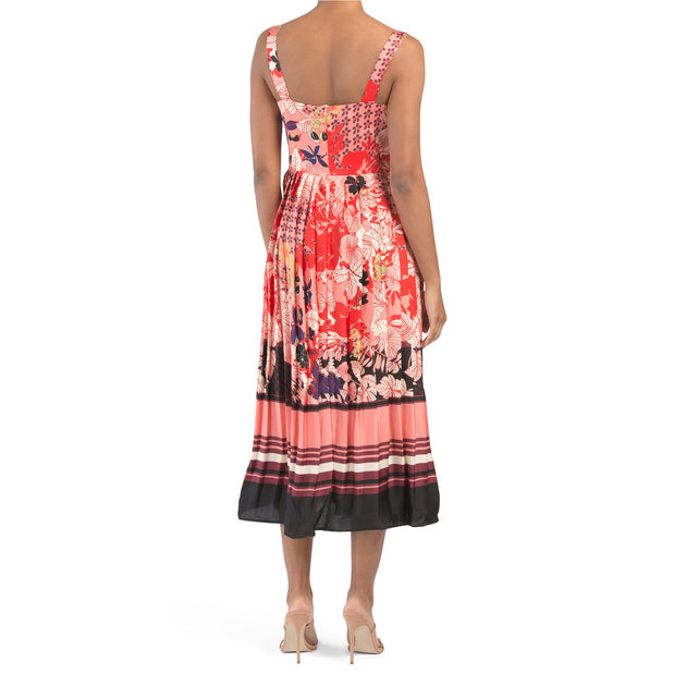 Floral Pleated Printed Midi Dress – DALIA MACPHEE
