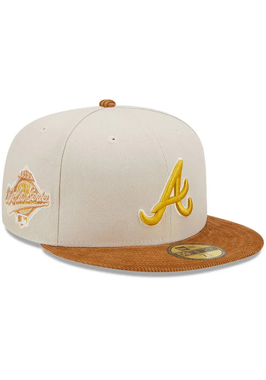 New Era Houston Astros Corduroy Visor 59FIFTY Mens Fitted Hat (White/Brown)
