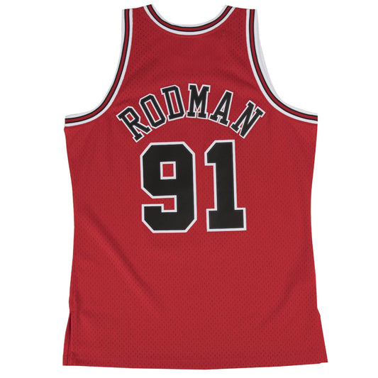 NBA Chicago Bulls #91 Dennis Rodman Fadeaway Swingman Jersey Mitchell Ness  95-96 - Sinbad Sports Store