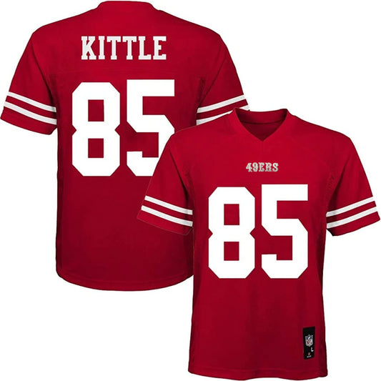 San Francisco 49ers 85 George Kittle Satin Varsity Jacket