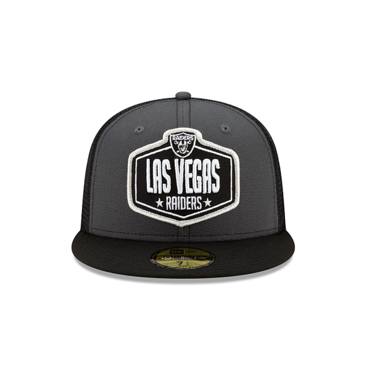 🔥New Era 59FIFTY Las Vegas Raiders Fitted Hat Cap 7 5/8 2022 NFL Draft  On-Stage