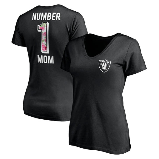 Las Vegas Raiders Fanatics Branded Women's Team Mother's Day V-Neck T-Shirt  - Black