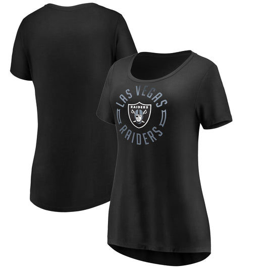 Las Vegas Raiders Women's Power Move V-Neck Shirt 22 Black / M