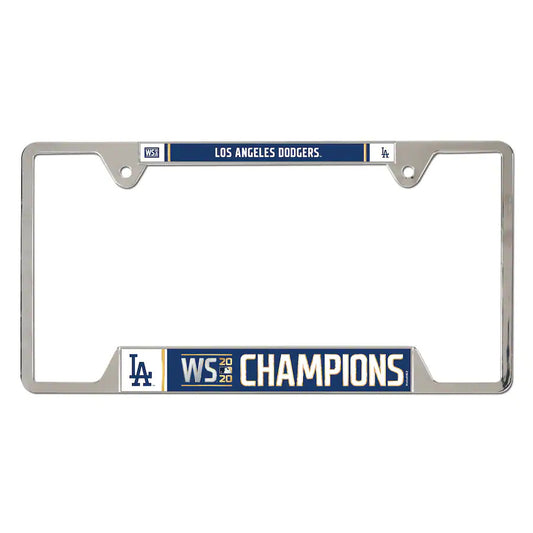 Rico 2020 Los Angeles “LA” Dodgers World Champions Colored Chrome Frame -  Navy | WS Baseball Fan License Plate