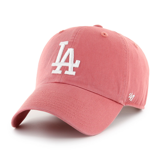 47 Brand Los Angeles LA Dodgers Clean Up Hat Cap Rose Pink/White