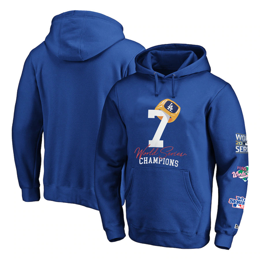 Fanatics Los Angeles Dodgers Men's World Series Champs Flag Hoodie Sweatshirt 20 Blk / L